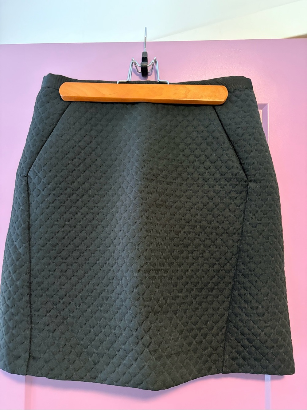 Topshop Black Quilted A-Line Skirt